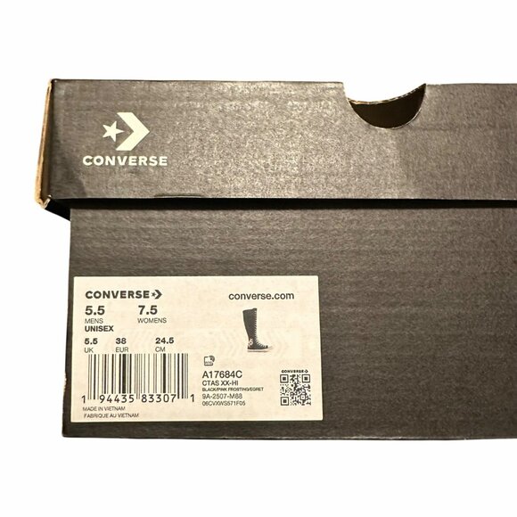 ⭐Converse Chuck Taylor XXHi Bows & Studs 7.5 Women Boots Sneaker Black A17684C - Picture 8 of 11